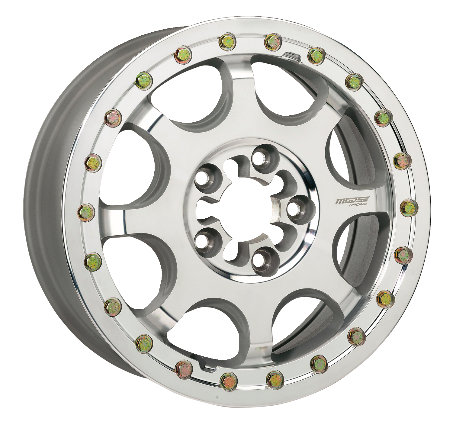 MOOSE UTILITY Wheel - 351X - 5-Lug/Beadlock - Front/Rear - Machined - 15x7 - 5/4.5 - 5+2 351BM157545CF64
