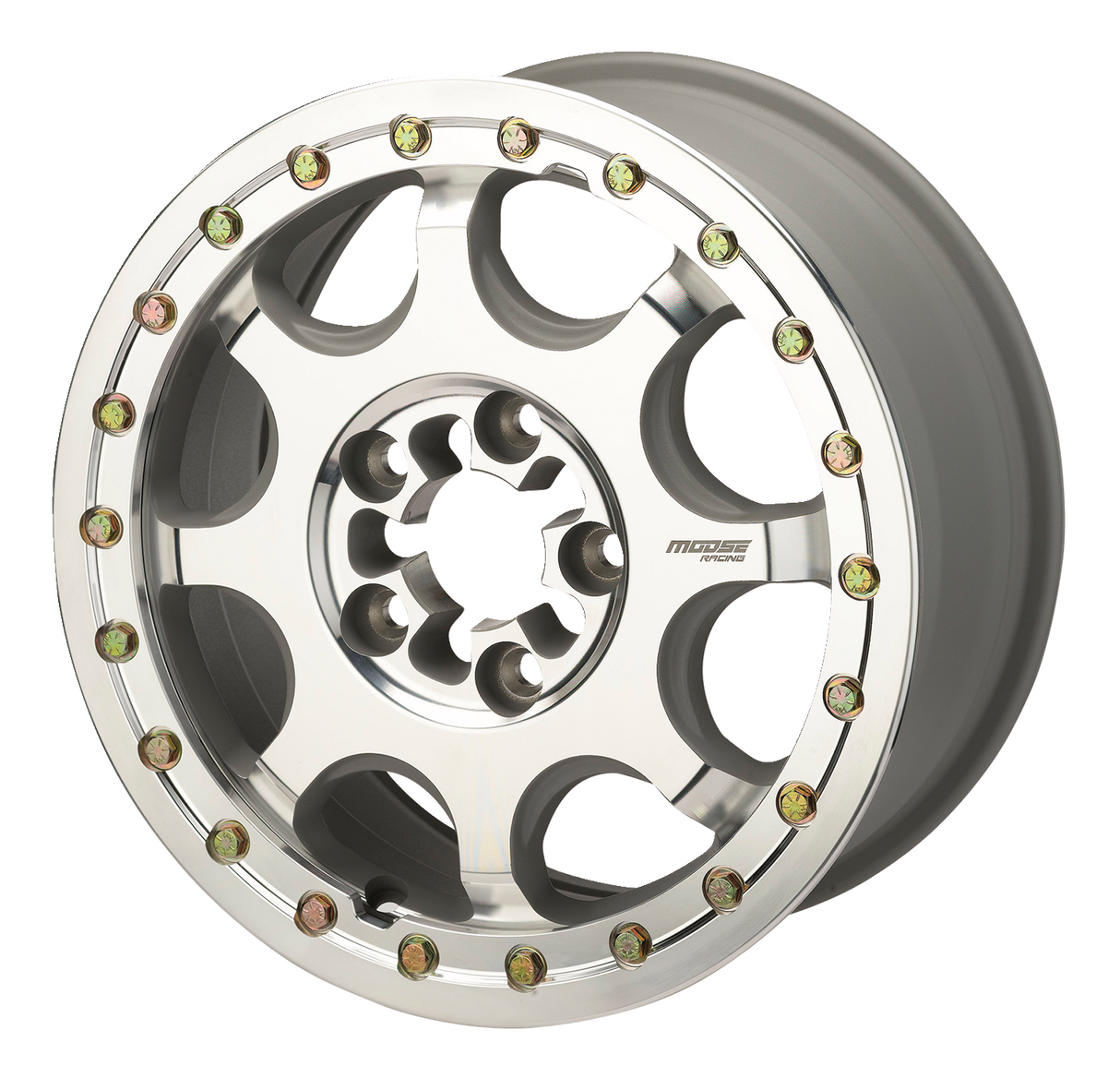 MOOSE UTILITY Wheel - 351X - 5-Lug/Beadlock - Front/Rear - Machined - 15x7 - 5/4.5 - 5+2 351BM157545CF64