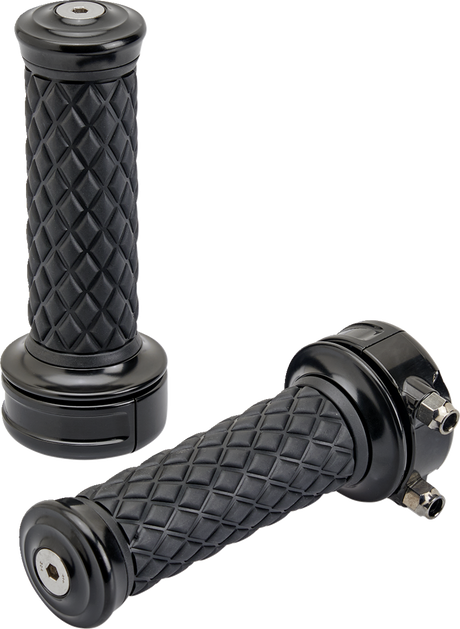 BILTWELL Alumicore Grips - Custom - Black 6606-201-01