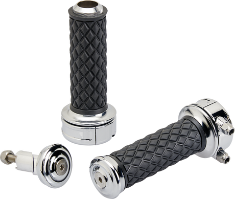 BILTWELL Alumicore Grips - Custom - Chrome 6606-105-01