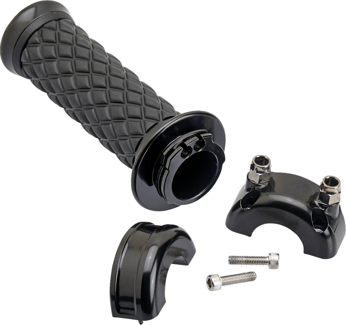 BILTWELL Alumicore Grips - Custom - Black 6606-201-01