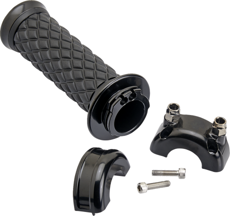 BILTWELL Alumicore Grips - Custom - Black 6606-201-01