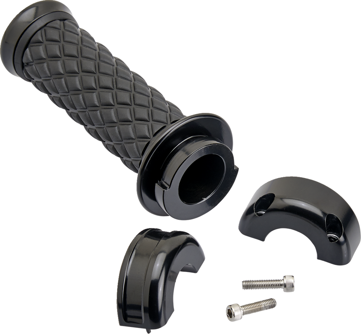 BILTWELL Alumicore Grips - Custom - Black 6606-201-01