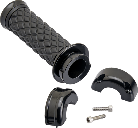 BILTWELL Alumicore Grips - Custom - Black 6606-201-01