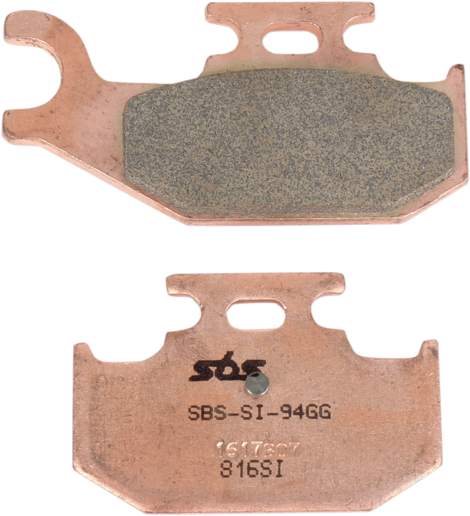 SBS Sintered Rear Brake Pads - 816SI (Hisun / Massimo / Kawasaki / Can-Am / Bennche / Honda 1989–2017)