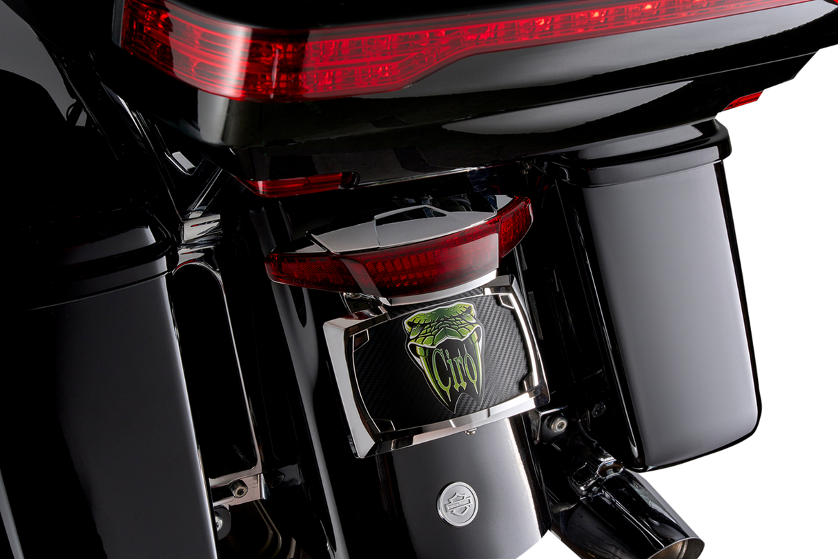 CIRO Taillight/License Plate Mount - Red Lens - Chrome 40473 - Cycle City Outdoors