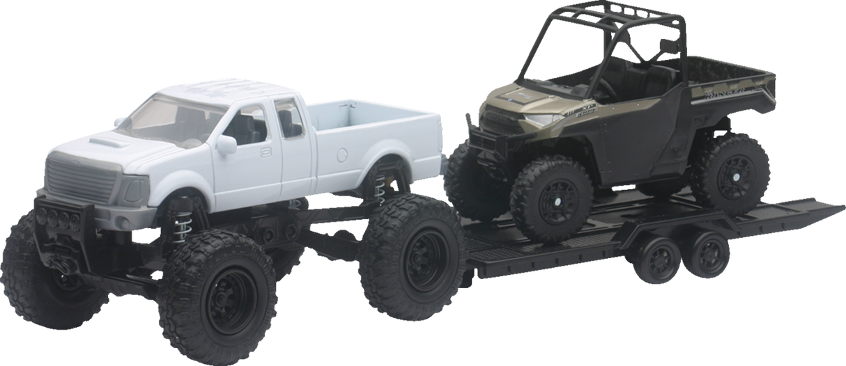 New Ray Toys Pick Up w/ Polaris Ranger XP1000 EPS - Black/White/Red 50076