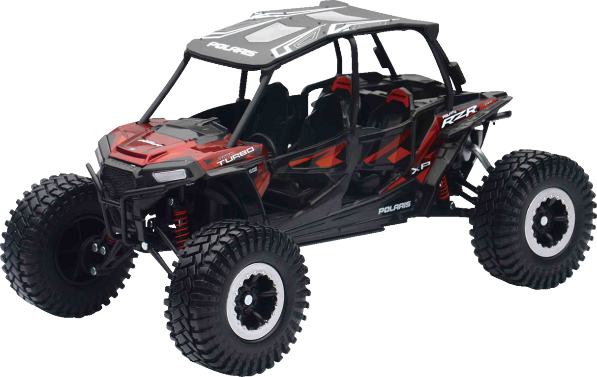 New Ray Toys Polaris RZR XP 4 Turbo EPS Rock Crawler - 1:18 Scale - Titanium Metallic 57976B