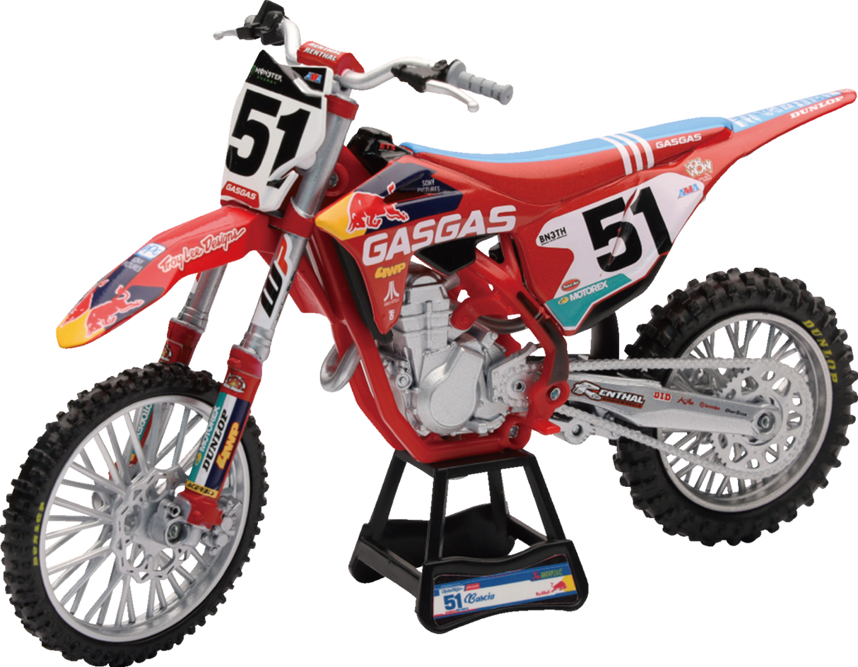 New Ray Toys TLD Red Bull GasGas MC 450F Race Bike - Justin Barcia - 1:12 Scale - Red/Black/White 58303
