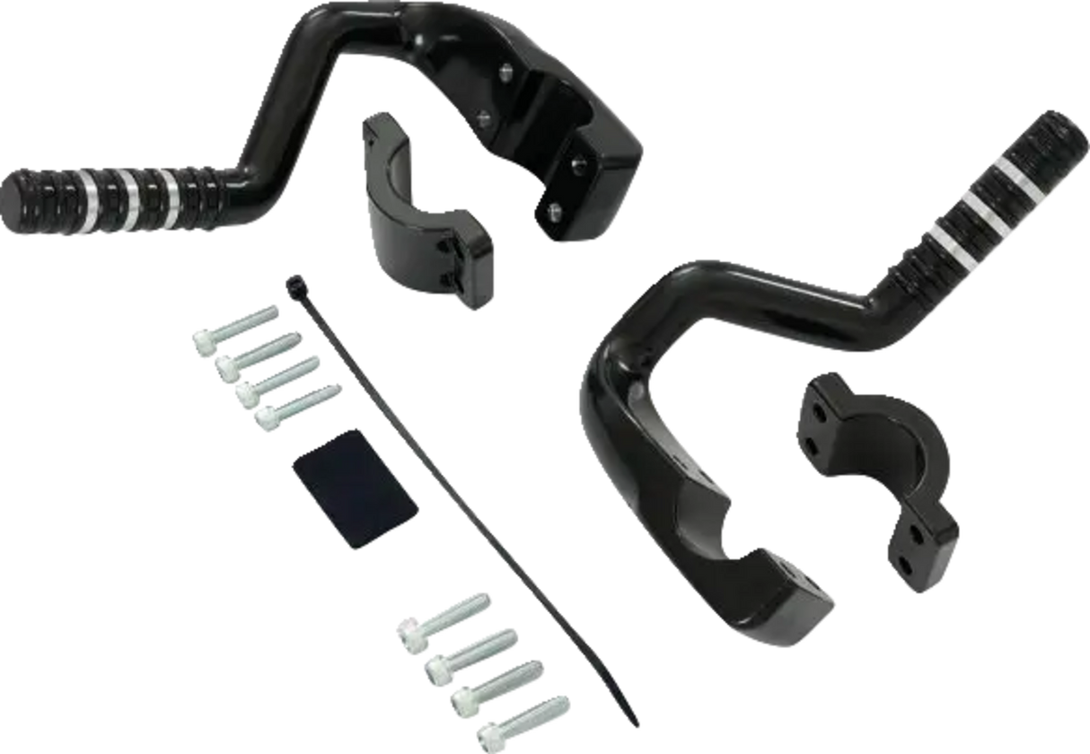 SHOW CHROME Adjustable Highway Peg - Satin Black with Contrast Cut - Can-Am 41-422