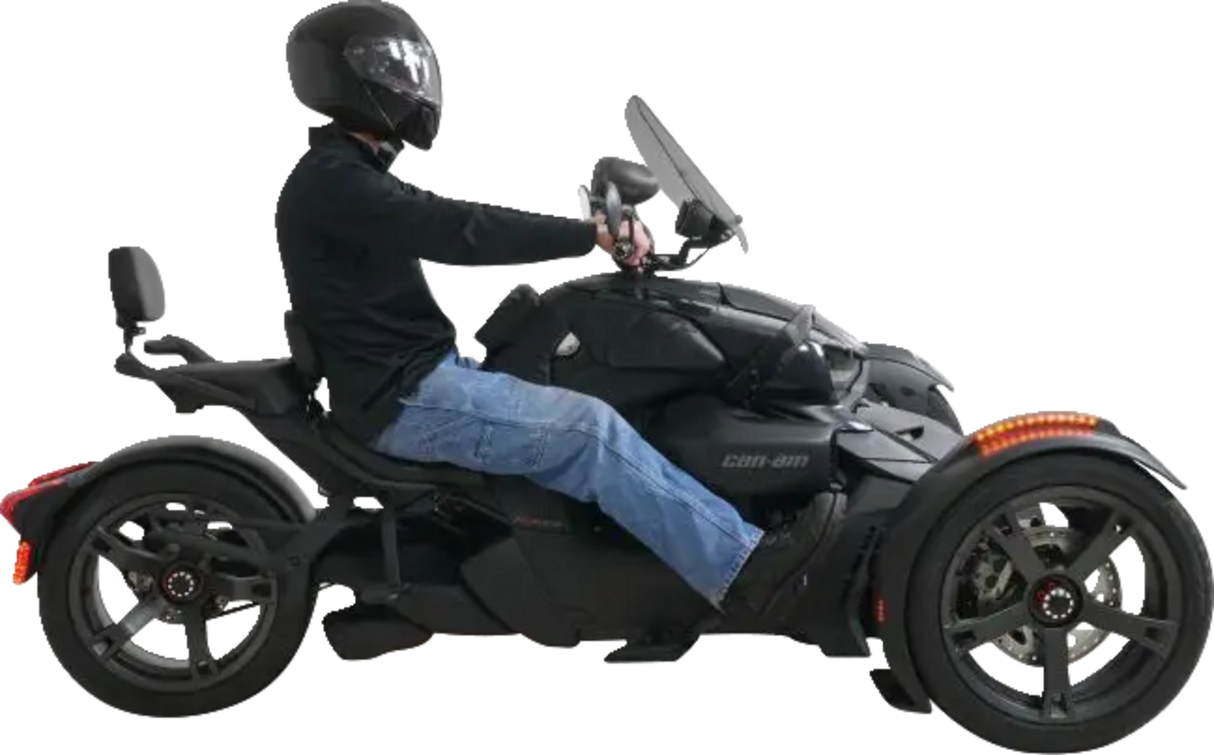 SHOW CHROME Adjustable Highway Peg - Satin Black with Contrast Cut - Can-Am 41-422