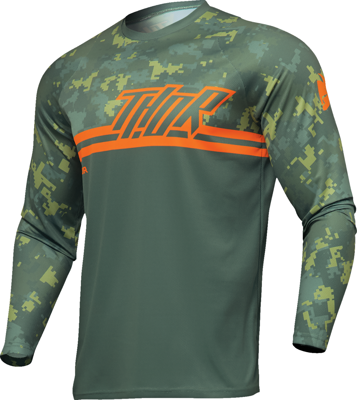 THOR Youth Sector DIGI Camo Jersey - Forest Green/Camo - 2XS 2912-2400