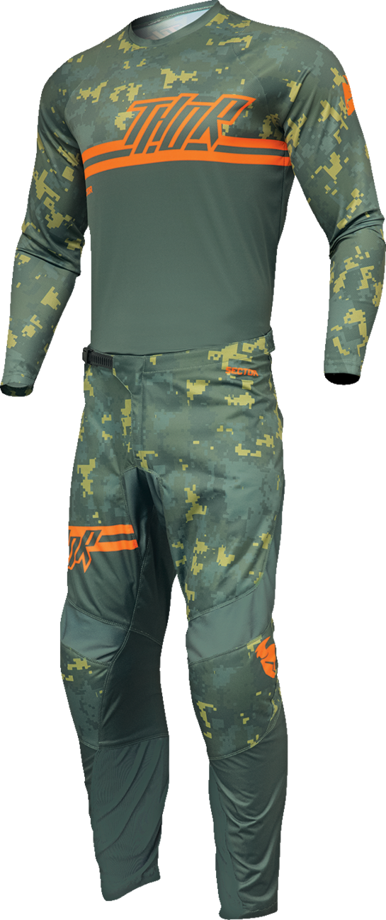 THOR Youth Sector DIGI Camo Jersey - Forest Green/Camo - Medium 2912-2403