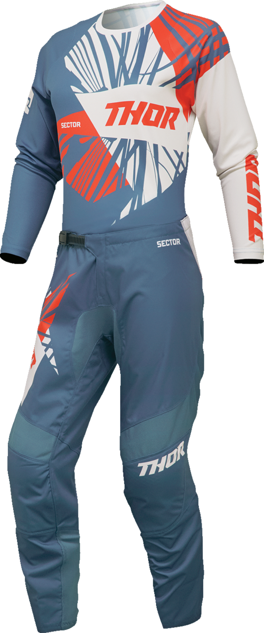 THOR Women's Sector Split Jersey - Blue Steel/Vintage White - 2XL 2911-0299