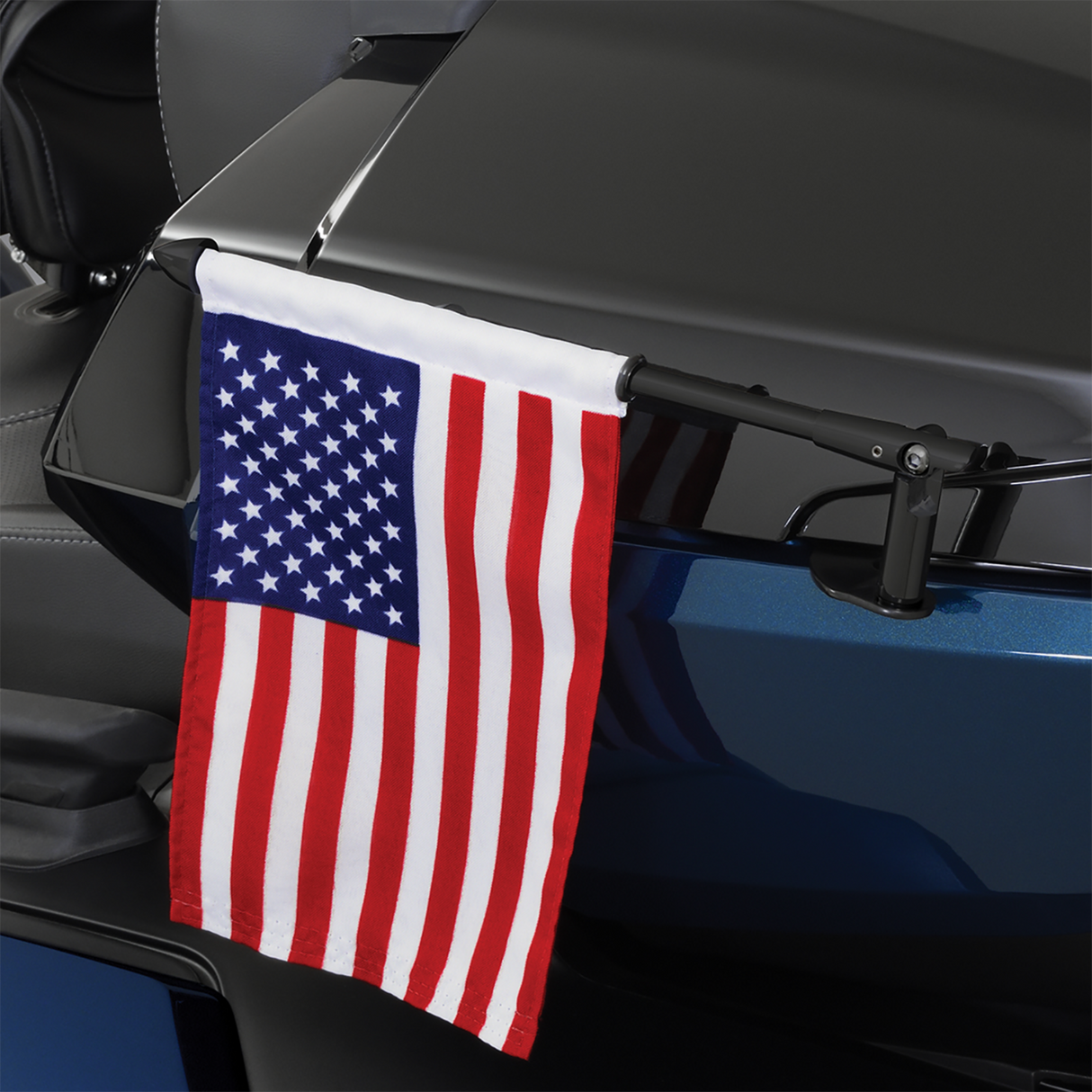 SHOW CHROME Folding Flag Pole - Left - Black - Can-Am RT/F3 41-203LBK