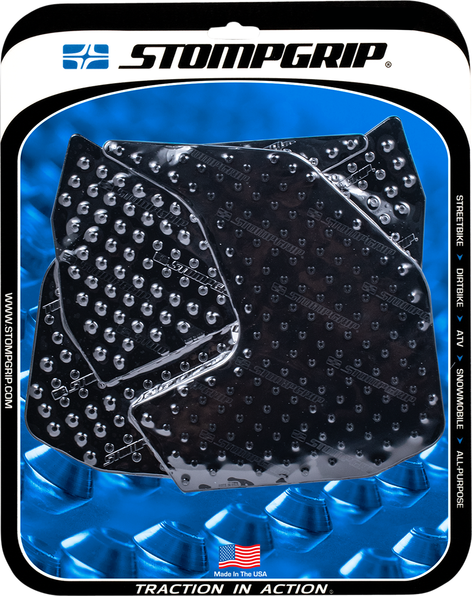 STOMPGRIP 55-10-0092B Tank Grips - Volcano - Black - Yamaha - FZ/MT '14-'20 | Street