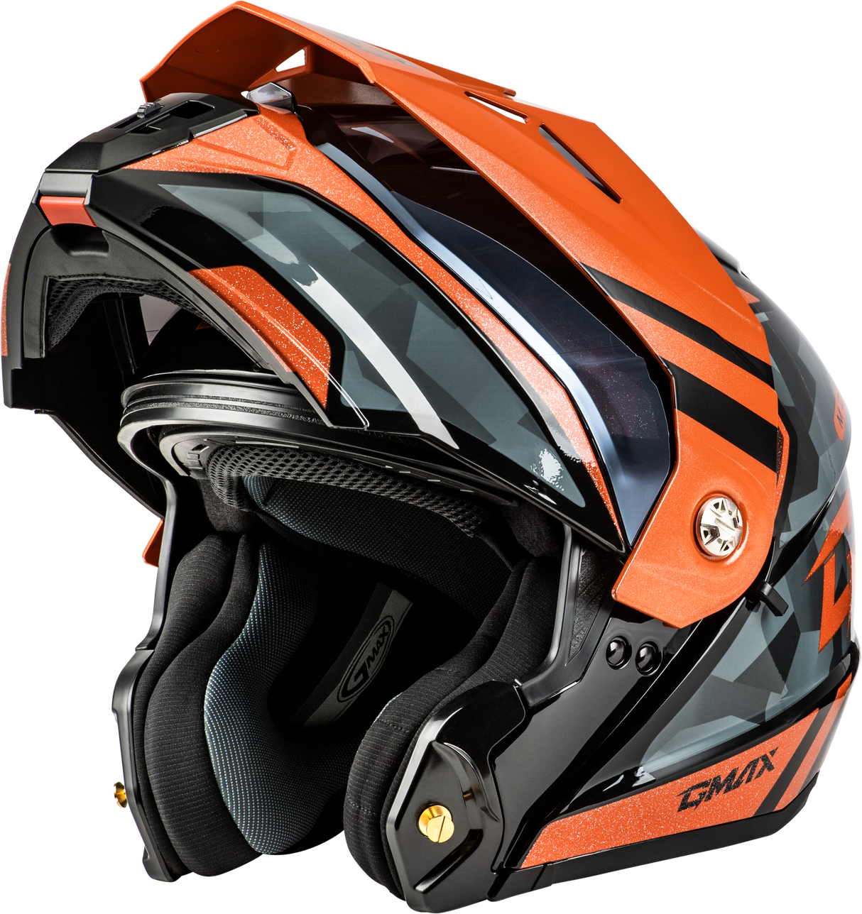 Md 74 Striker Modular Helmet W Smk Shield Blk/Gry/Or Mtlc Sm