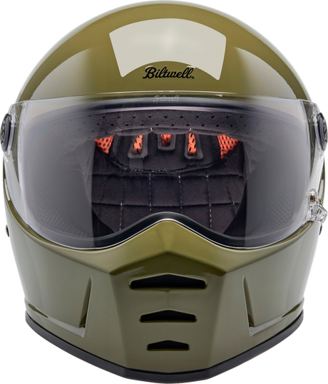 BILTWELL Lane Splitter Helmet - Gloss Olive Green - Medium 1004-154-503