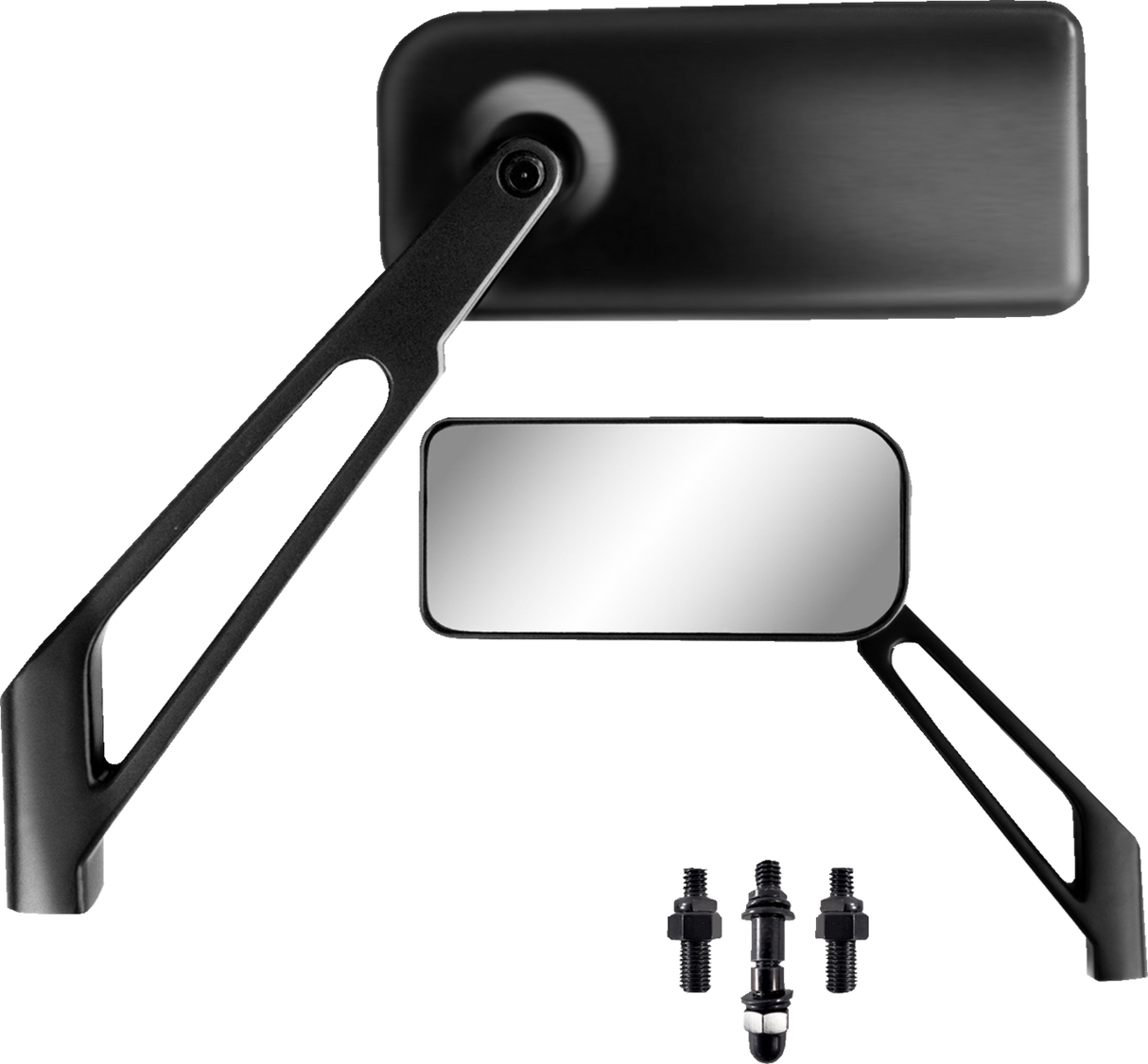 PARTS UNLIMITED X-Treme Designer Rectangular Side View Mirror - Black 98003