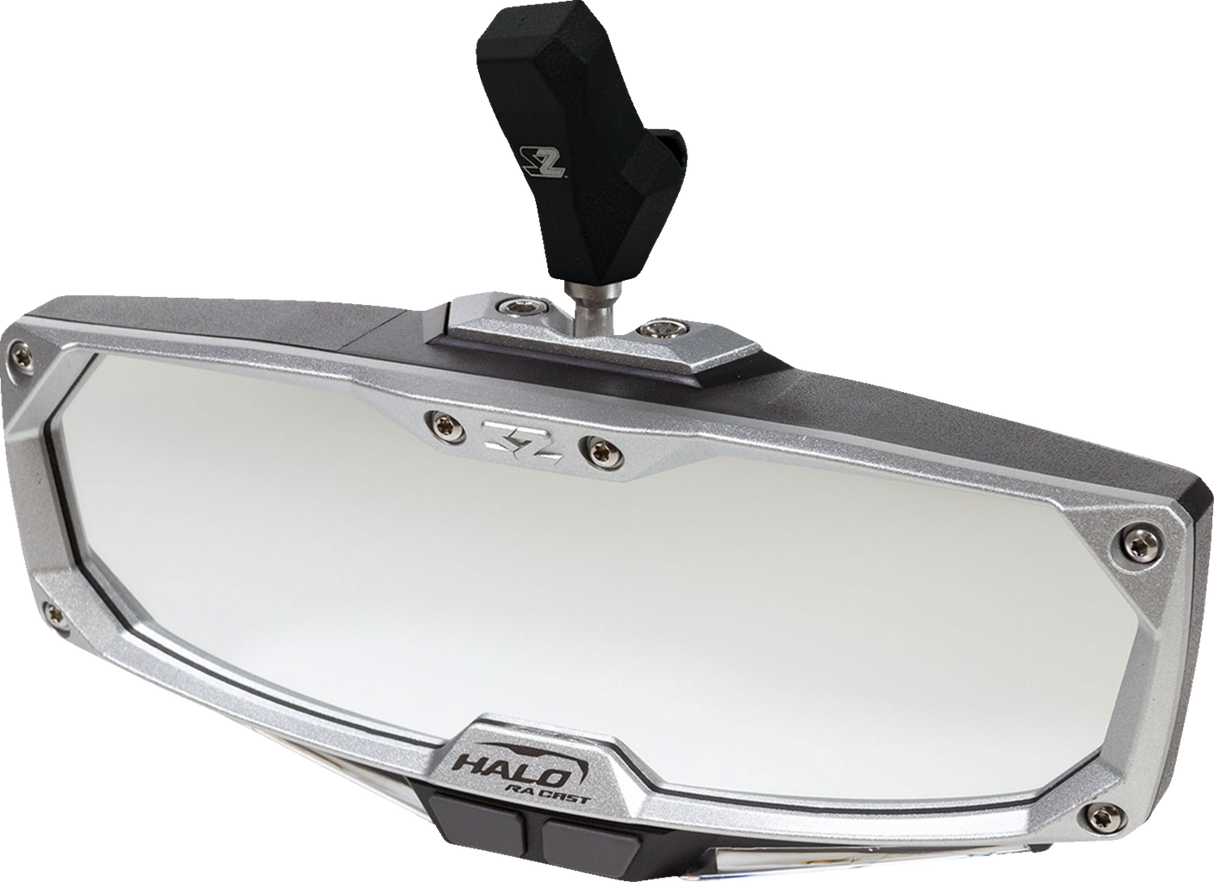 SEIZMIK Mirror - Halo R - Rear View w/LED Cabin Light - Rectangle - Black w/Silver Bezel - CF Moto 56-18032KIT