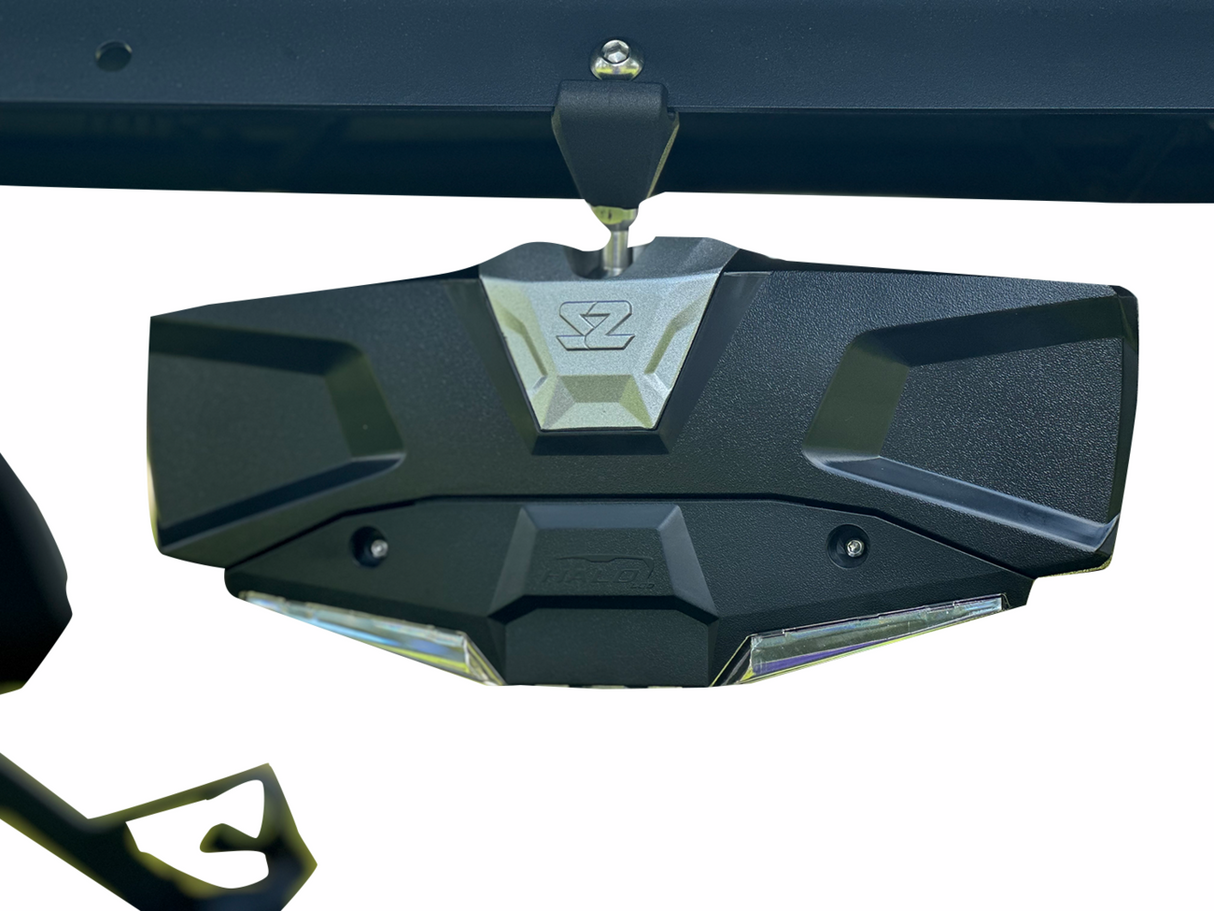 SEIZMIK Mirror - Halo R - Rear View w/LED Cabin Light - Rectangle - Black w/Silver Bezel - CF Moto 56-18032KIT