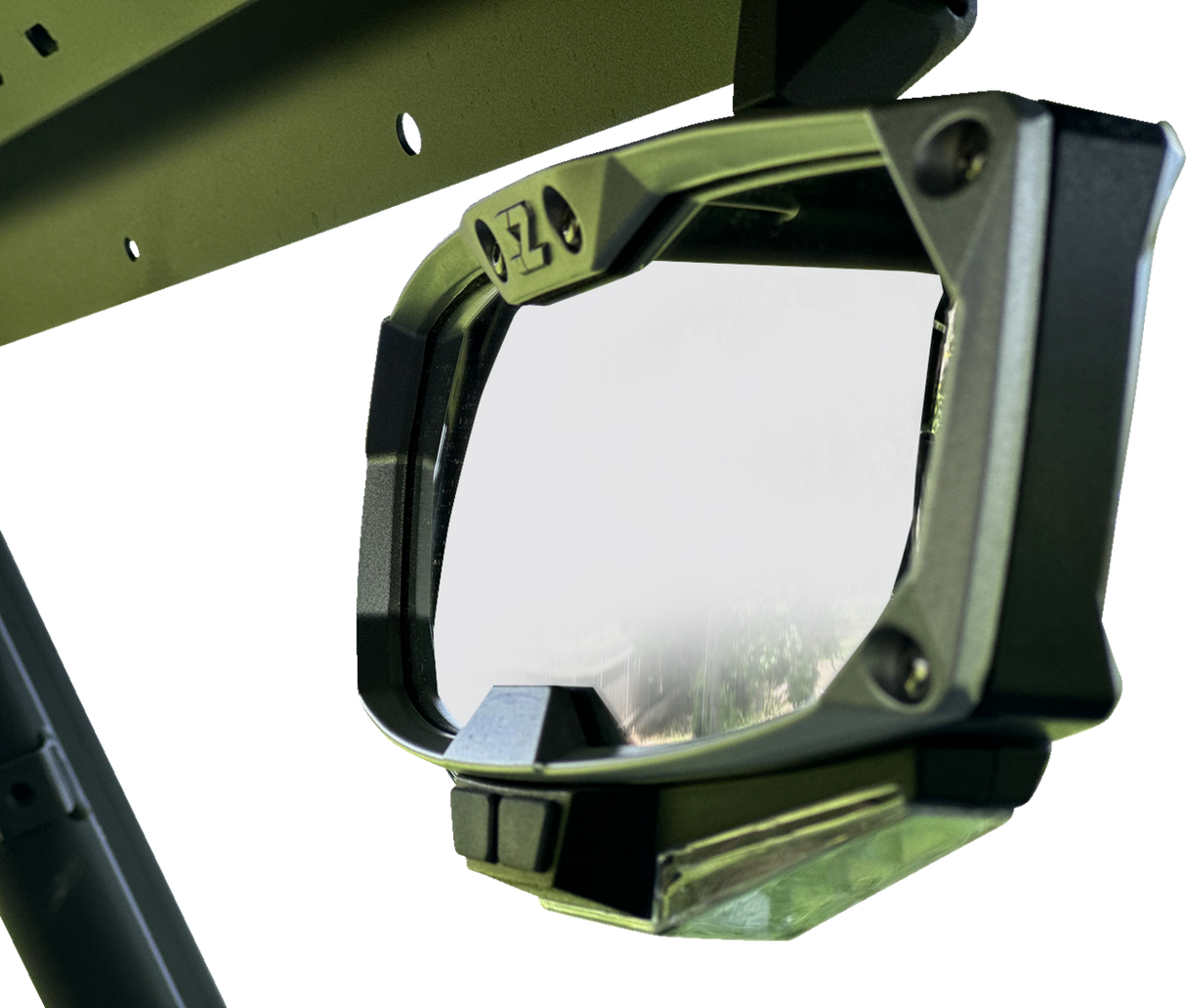 SEIZMIK Mirror - Halo R - Rear View w/LED Cabin Light - Rectangle - Black w/Silver Bezel - CF Moto 56-18032KIT