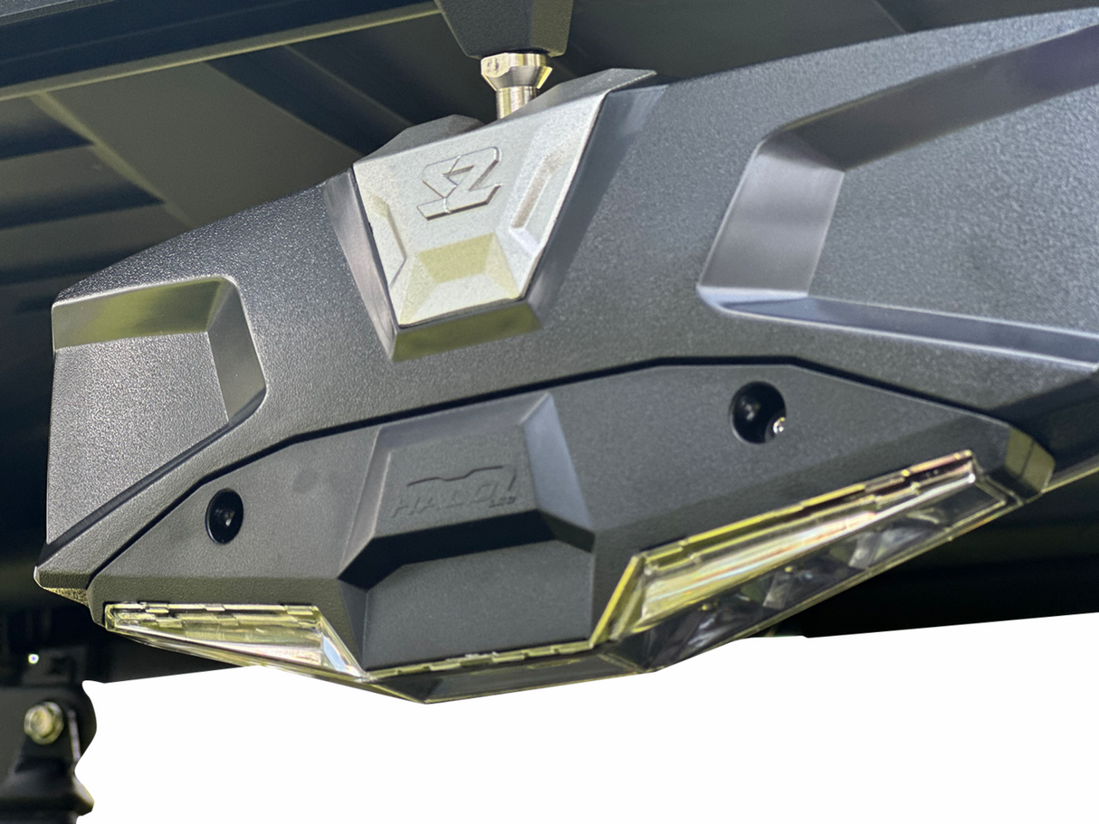 SEIZMIK Mirror - Halo R - Rear View w/LED Cabin Light - Rectangle - Black w/Silver Bezel - CF Moto 56-18032KIT