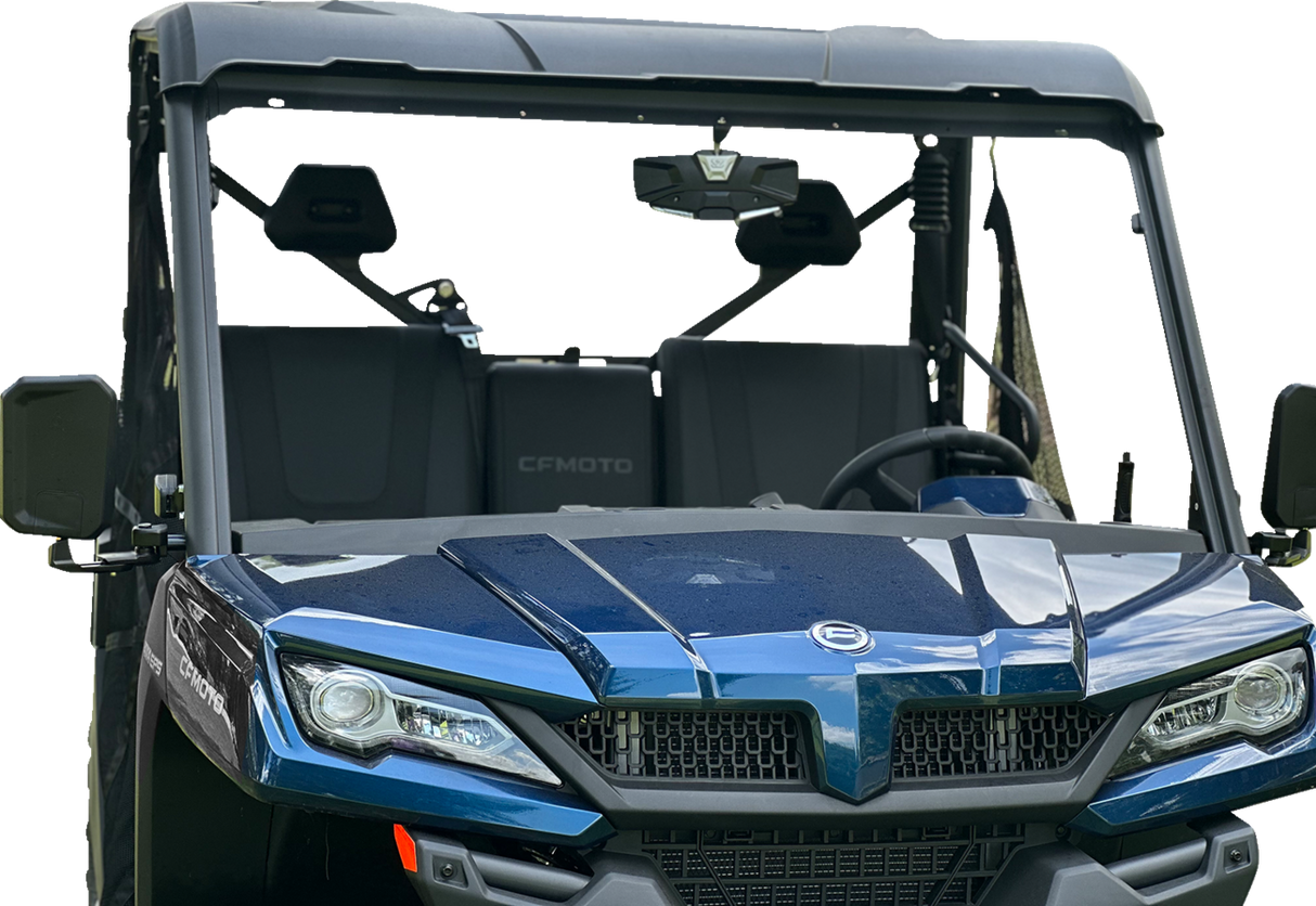 SEIZMIK Mirror - Halo R - Rear View w/LED Cabin Light - Rectangle - Black w/Silver Bezel - CF Moto 56-18032KIT