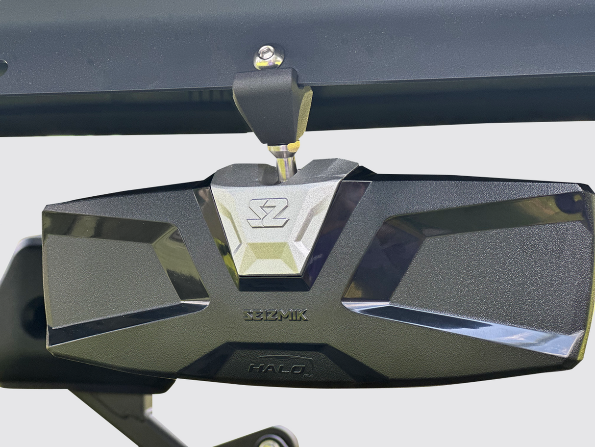 SEIZMIK Mirror - Halo R - Rear View - Rectangle - Black w/Silver Bezel - CF Moto 56-18033