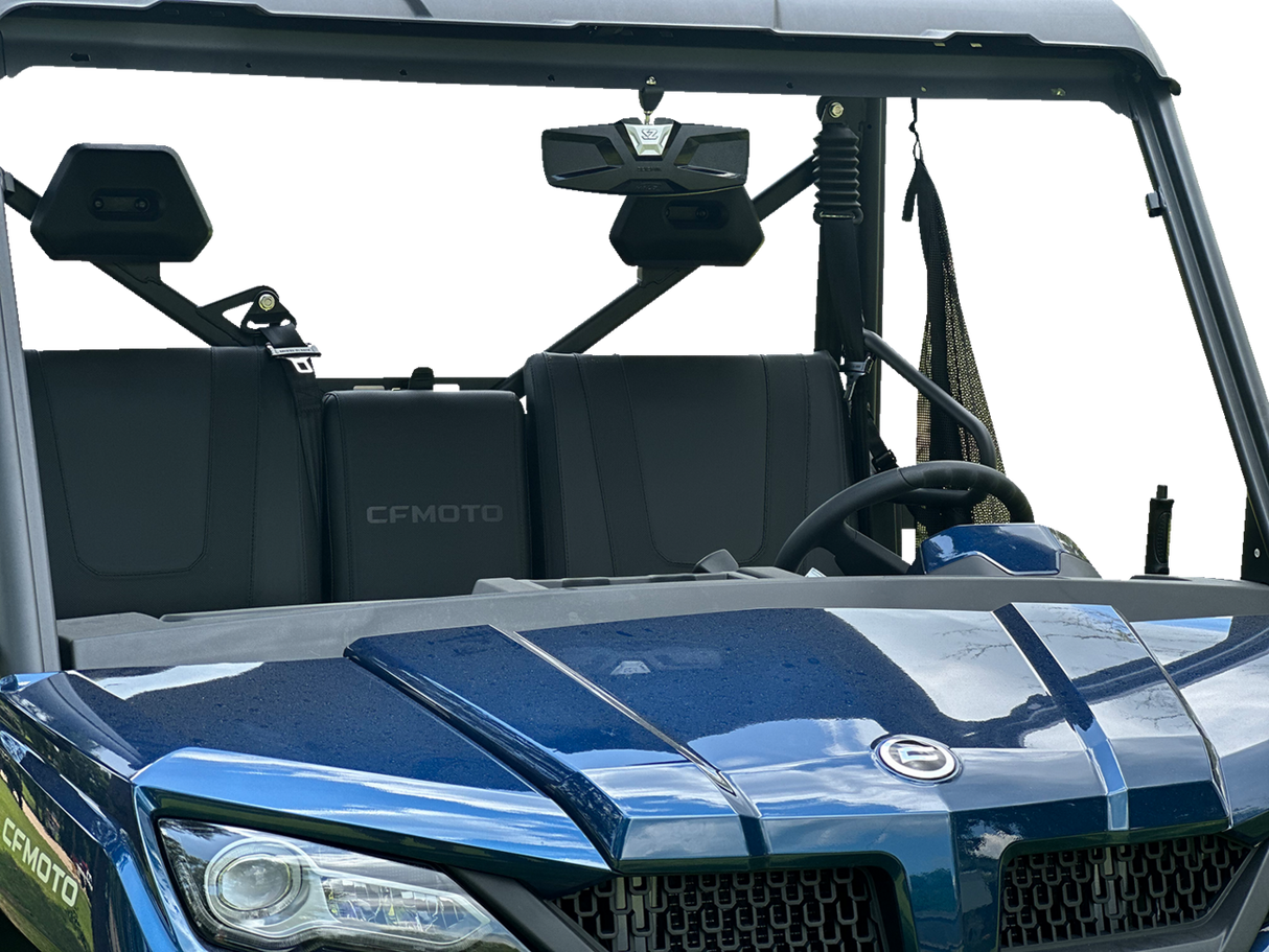 SEIZMIK Mirror - Halo R - Rear View - Rectangle - Black w/Silver Bezel - CF Moto 56-18033