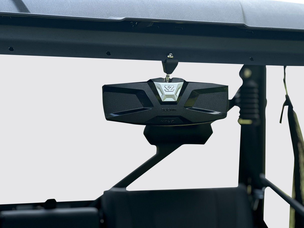 SEIZMIK Mirror - Halo R - Rear View - Rectangle - Black w/Silver Bezel - CF Moto 56-18033