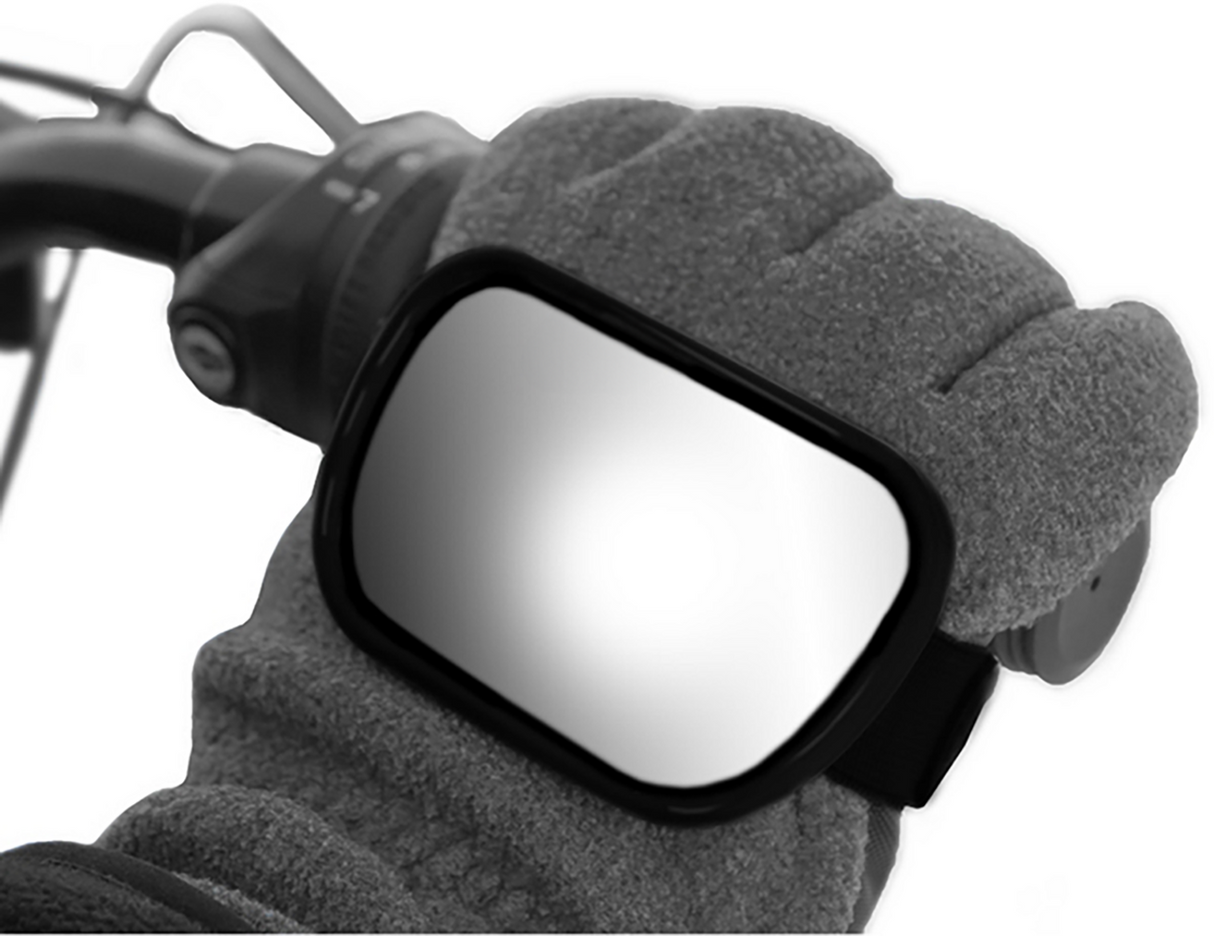 PARTS UNLIMITED Hand Rectangle Mirror - Black 97013