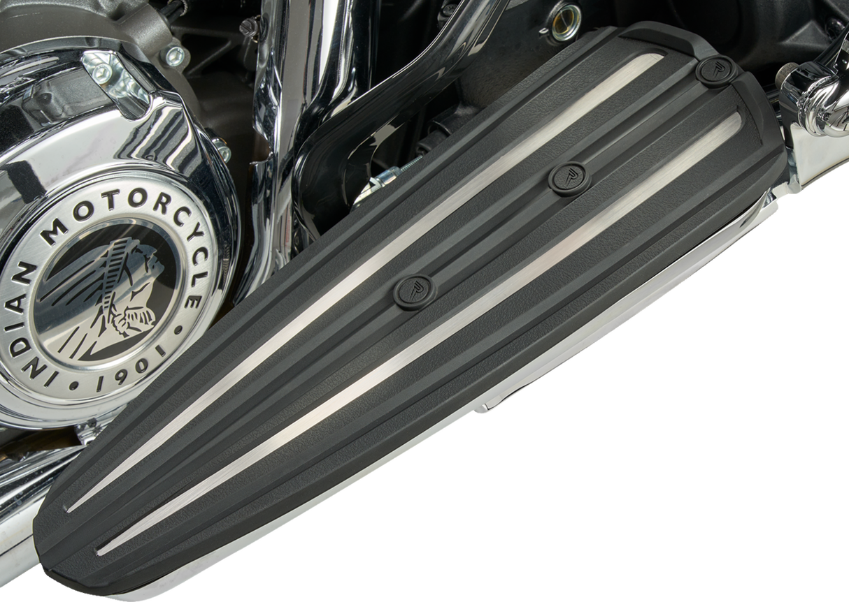 CIRO RydeCulture* Charles Chapa Floorboard Inserts - Black w/ Stainless Steel Accents - Indian 6R004 - Cycle City Outdoors
