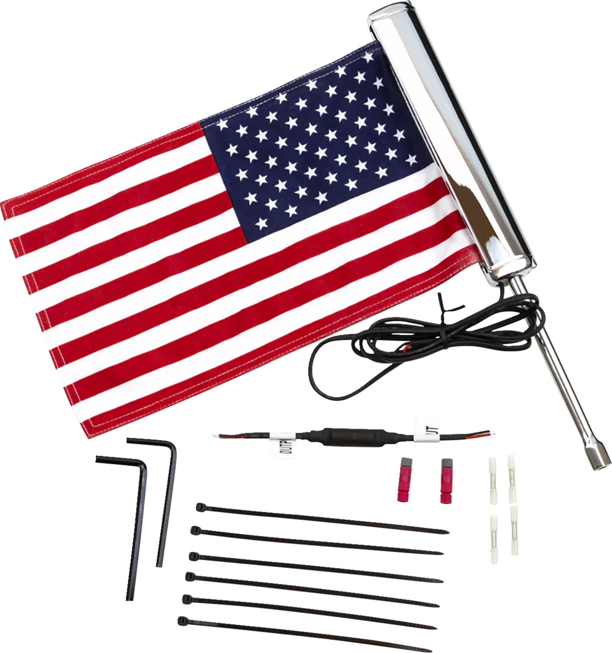 Ciro LED Lighted Flagpole - U.S. Flag - Black 70610 - Cycle City Outdoors