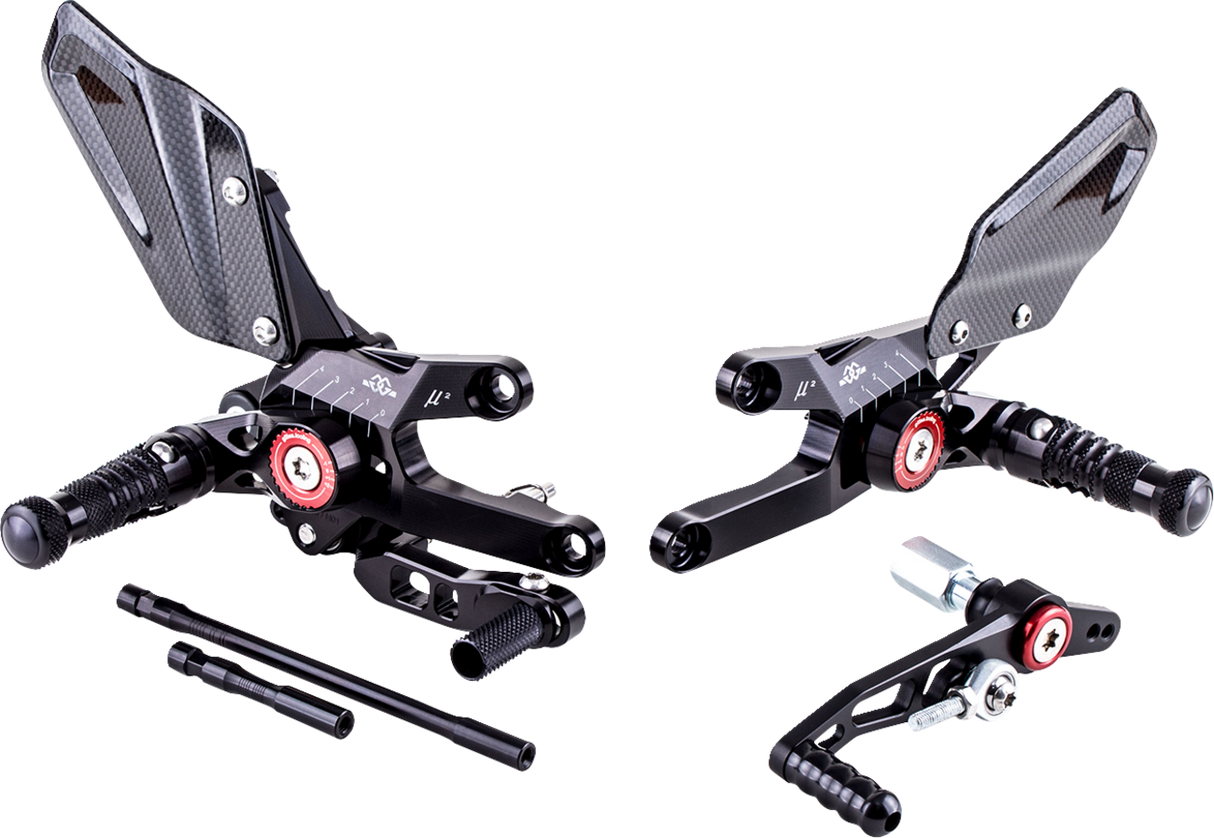 GILLES TOOLING MUE2 Rearset - Black - Honda MUE2-H01-B