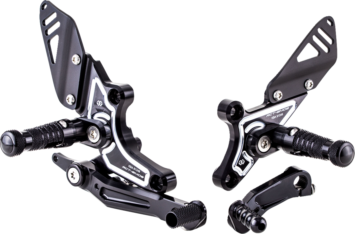 GILLES TOOLING Adjustable Rearset - Black/Silver - BMW RCT10GT-BM08