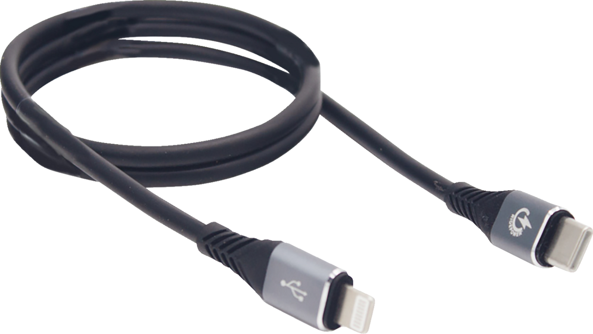 RIDEPOWER Male USB-C to Male Lightning Cable - Phone - Charger - 24" - Black RPUSBCLHT24