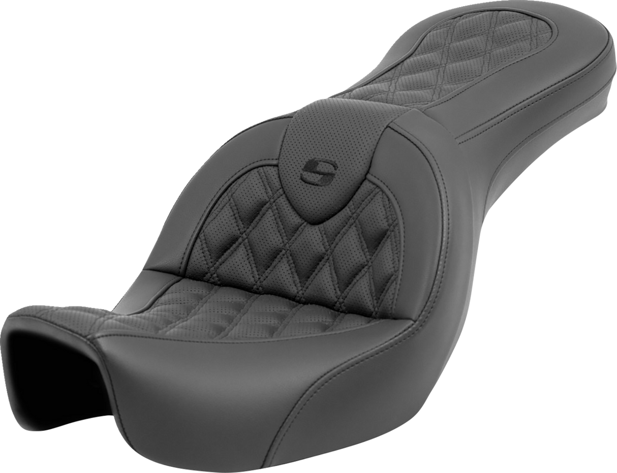 SADDLEMEN Roadsofa* Seat - Lattice Stitch - without Backrest - FXD '06-'17 806-04-182