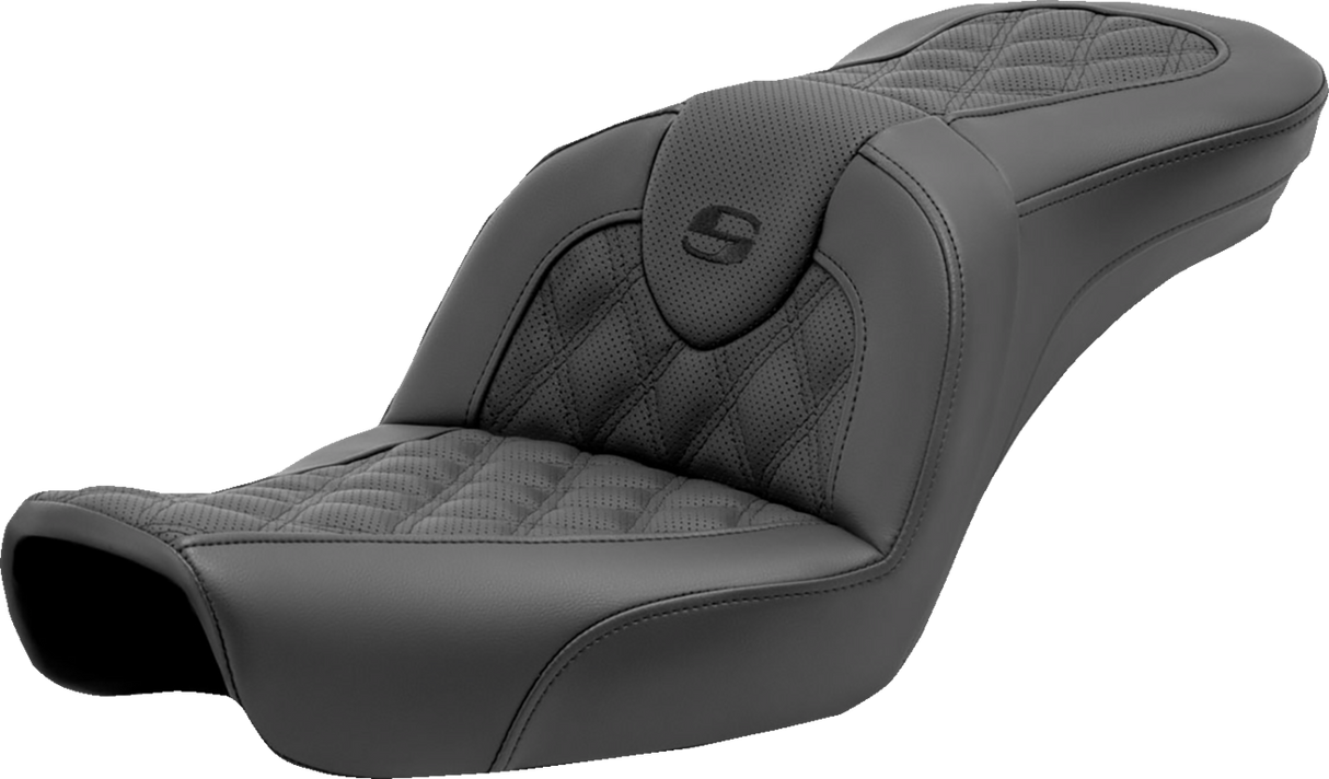 SADDLEMEN Roadsofa* Seat - Lattice Stitch - without Backrest - FXD '96-'03 896-04-182