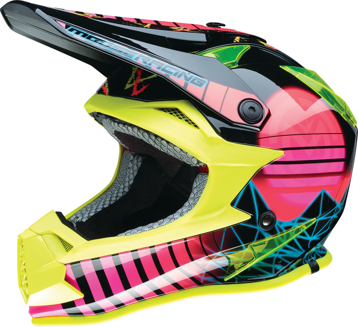 MOOSE RACING Youth F.I. Helmet - Vaporwave - MIPS¨ - Black/Pink/Yellow - Small 0111-1614
