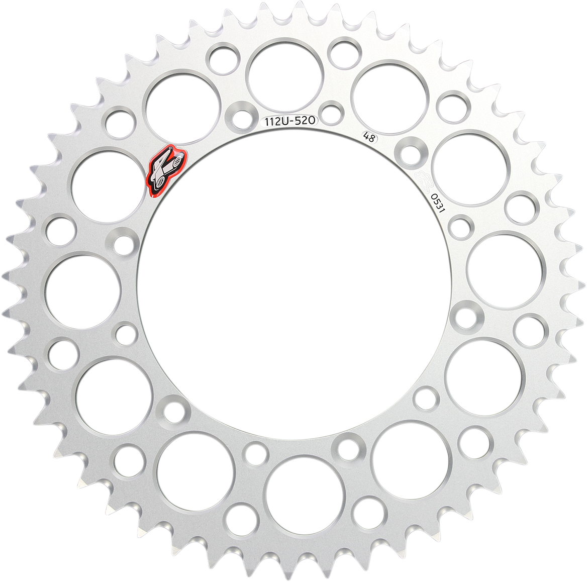 RENTHAL 112U-520-48GESI Rear Sprocket - Aluminum - 48 Tooth - Silver - Kawasaki/Suzuki | Adventure/Off-Road