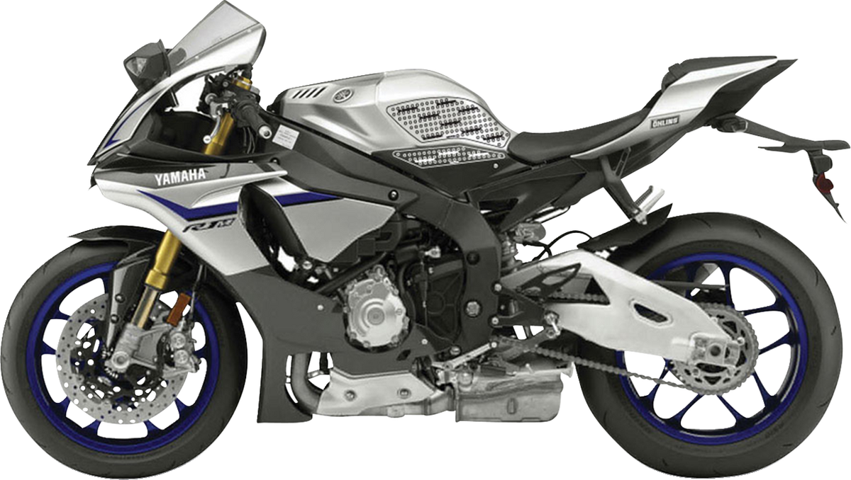 STOMPGRIP 55-10-0099H Tank Grips - Volcano - Clear/Black - Yamaha - YZF '15-'25 | Street