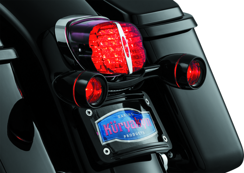 Kuryakyn Deep Dish Bezels Red Lens Gloss Black - Cycle City Outdoors