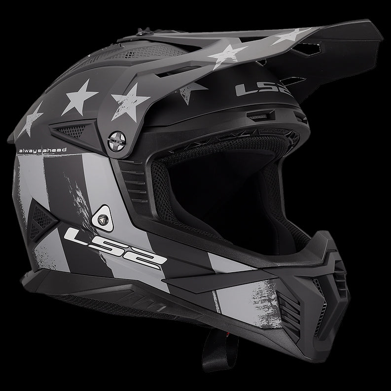 LS2 - Gate II Battle Scar Moto Helmet Matte Gray Tonal Black