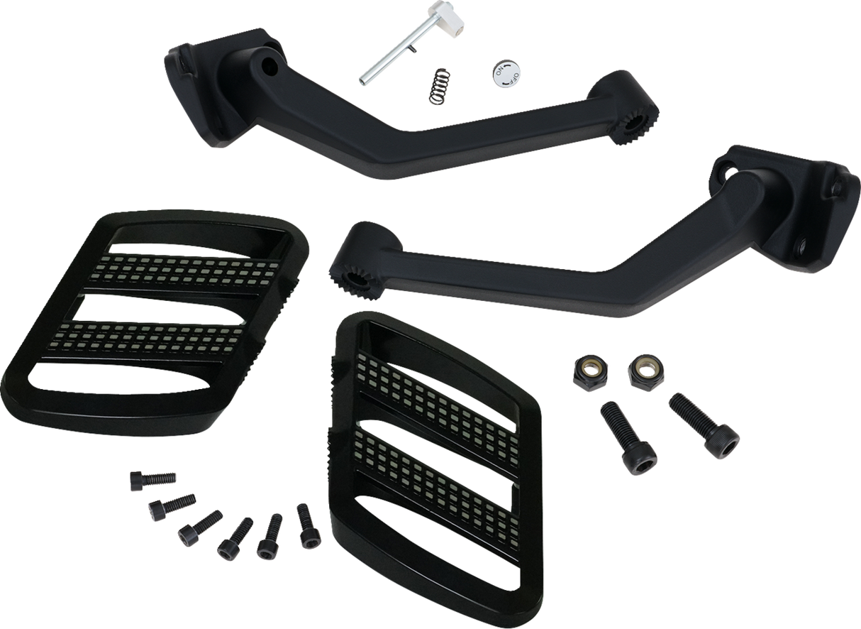 SHOW CHROME Combat Boards - Passenger - Black w/ Contrast Cut - Ryker '19-'24 41-428