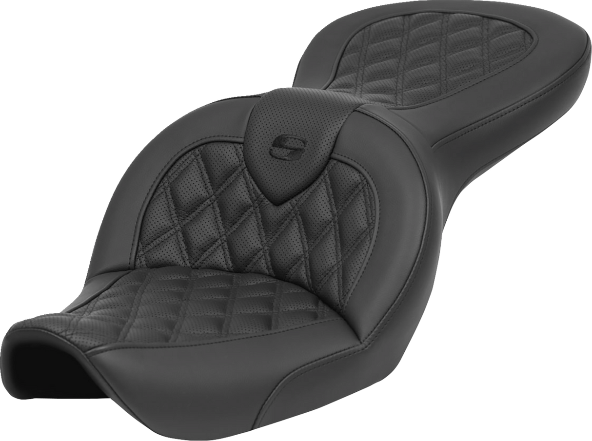 SADDLEMEN Roadsofa* Seat - without Backrest - Lattice Stitch - FXDWG '96-'23 896-05-182