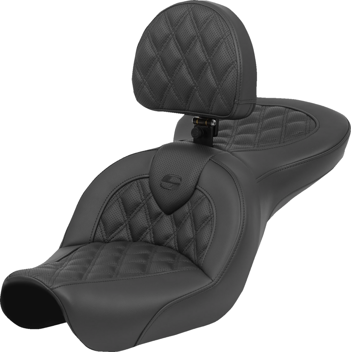 SADDLEMEN Roadsofa* Seat - Lattice Stitch - with Backrest - FXD '04-'05 804-04-182BR