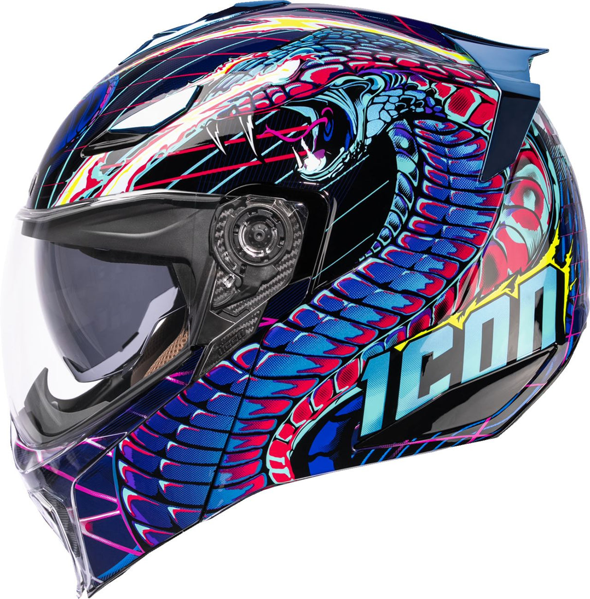 ICON Threshold™ Modular Helmet - Synthwave Lazer Cobra