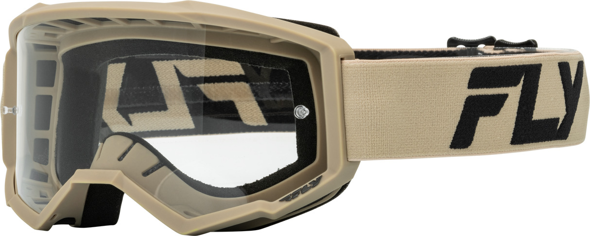 Youth Focus Goggle Khaki/Black W/ Clear Lens - Cycle City Outdoors