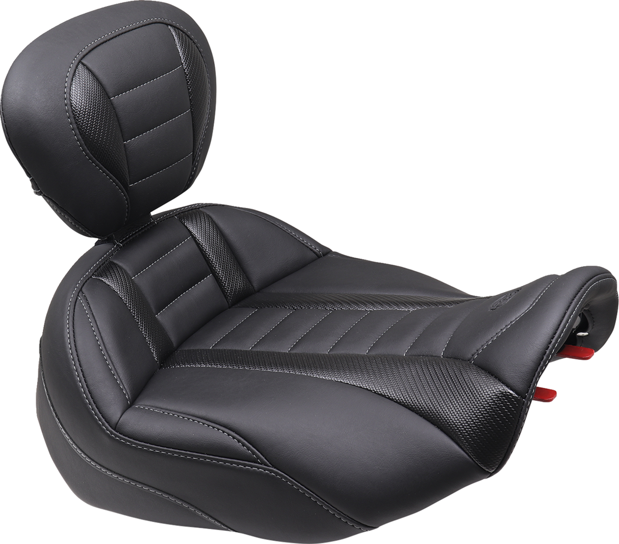 MUSTANG Deluxe Touring Solo Seat - Gun Metal Stitch - FLT/FLH '23-'24 89401GM